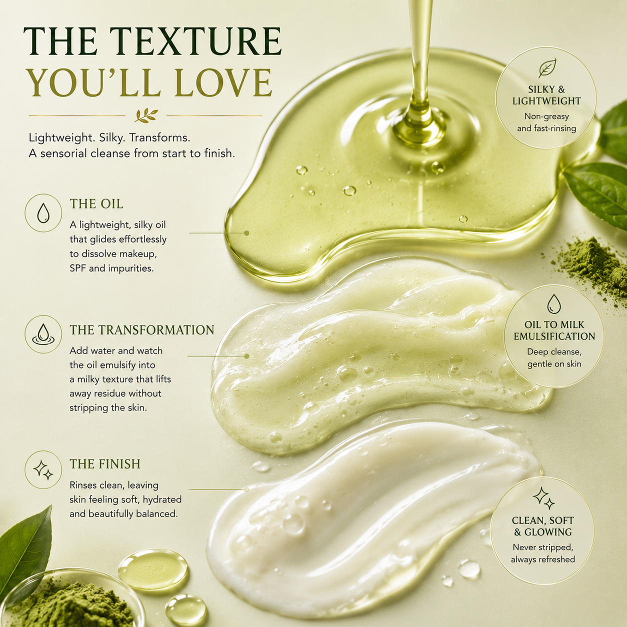 Matcha + Vitamin E Cleansing Oil (100ml)