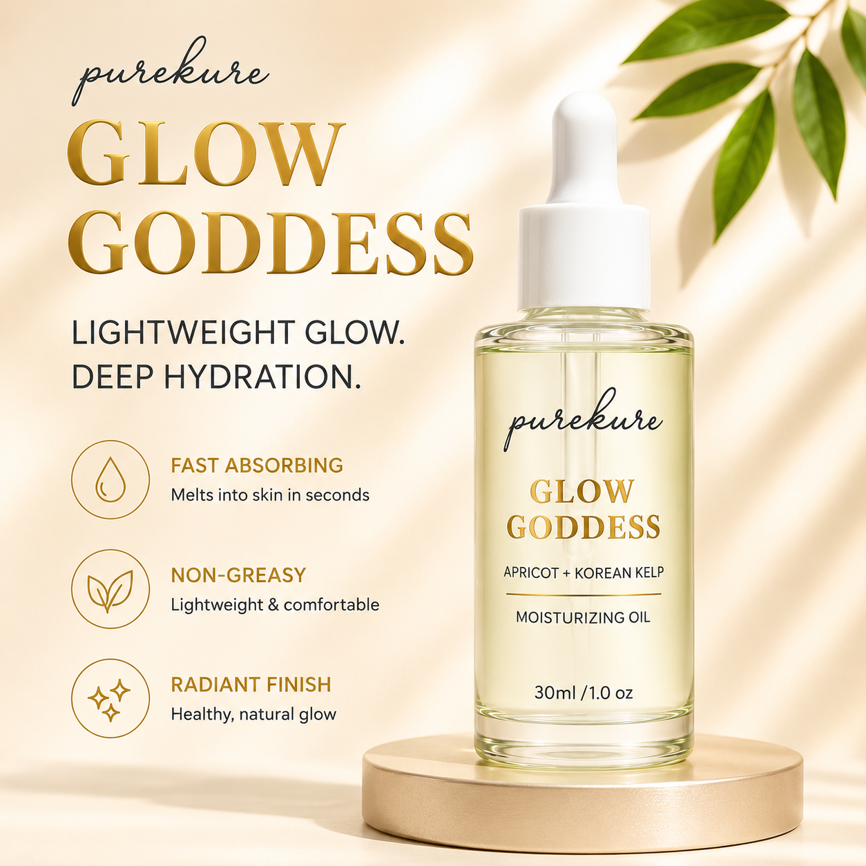Apricot + Korean Kelp Moisturizing Oil with Natural Ceramides (30ml)