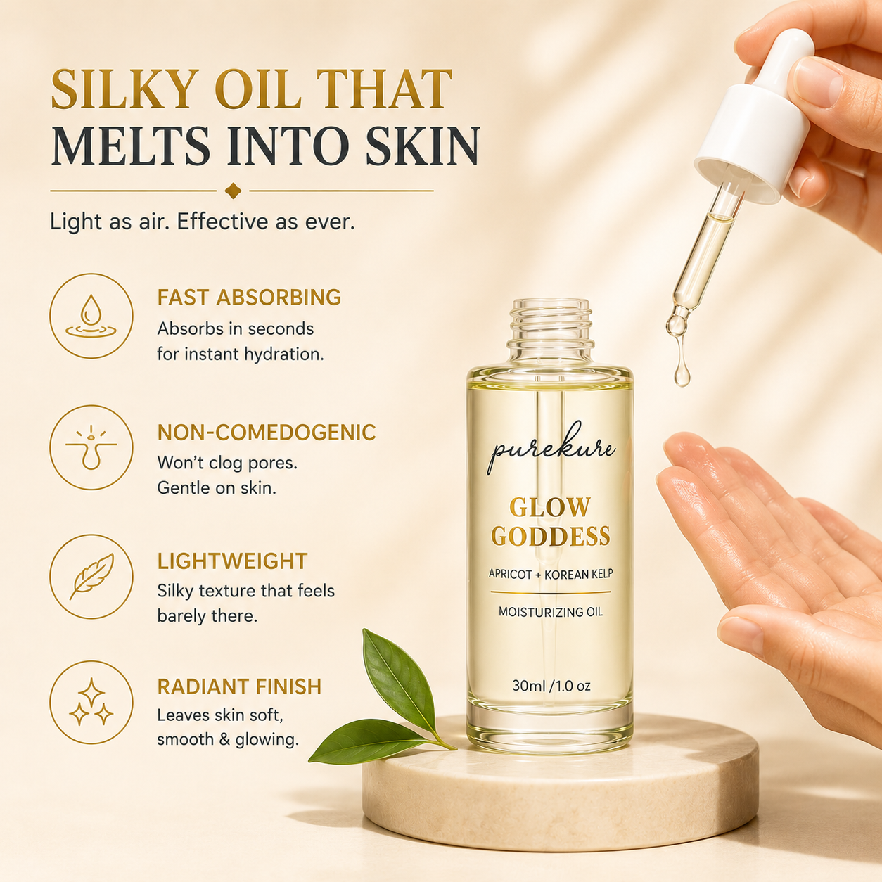 Apricot + Korean Kelp Moisturizing Oil with Natural Ceramides (30ml)